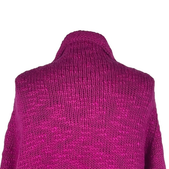 SIGRID OLSEN SO BLUE CHUNKY KNIT WOOL BLEND OPEN FRONT CARDIGAN SWEATER - Picture 9 of 13